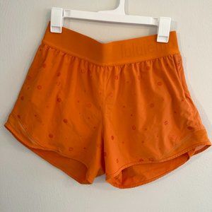 Lululemon Women's Logo Pattern Shorts Orange Size 8